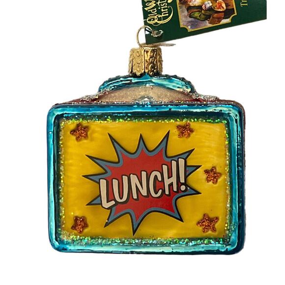 OWC Old World Christmas Blown Glass Ornament 32365 Retro Lunchbox 2018 W/Box NOS - Picture 1 of 9
